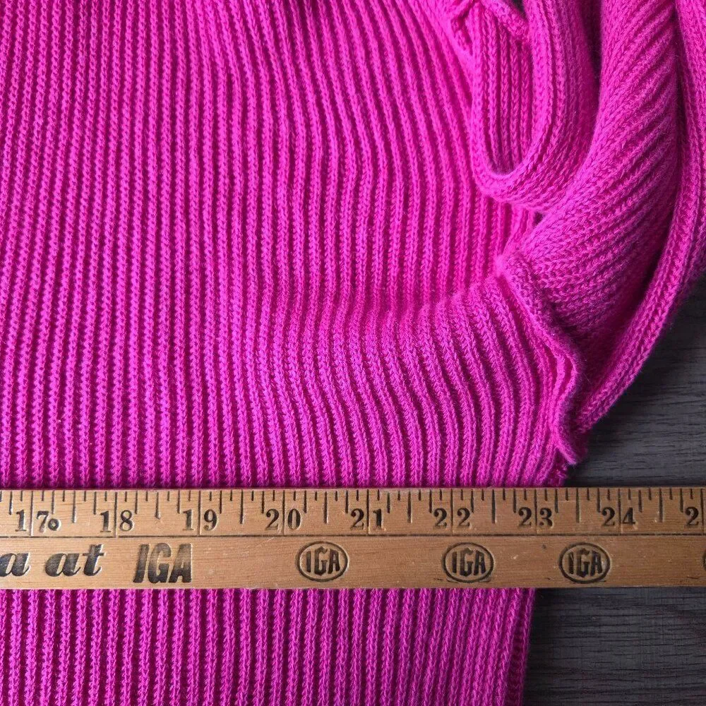 NWT FREE PEOPLE BEACH HOT PINK 1/2 BUTTONED LINEN/COTTON BLEND SWEATER SIZE M